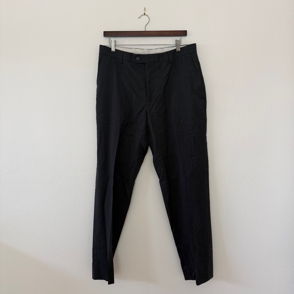 Joseph Abboud 100% Wool Dress Pants Charcoal Grey Size 35 Waist